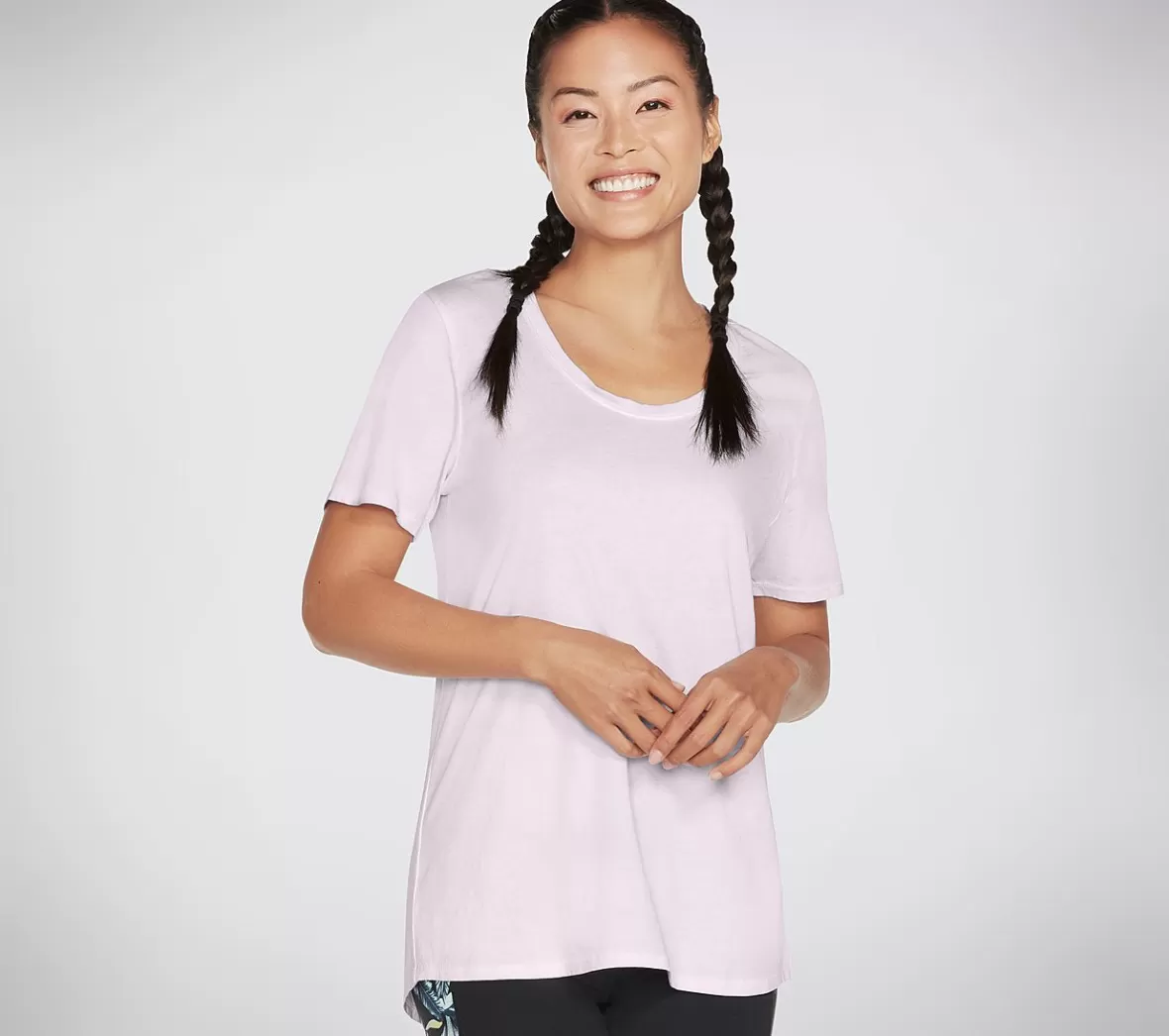 Best Sale Diamond Wash Hatha Scoop Neck Tunic Tee Dame Tøj