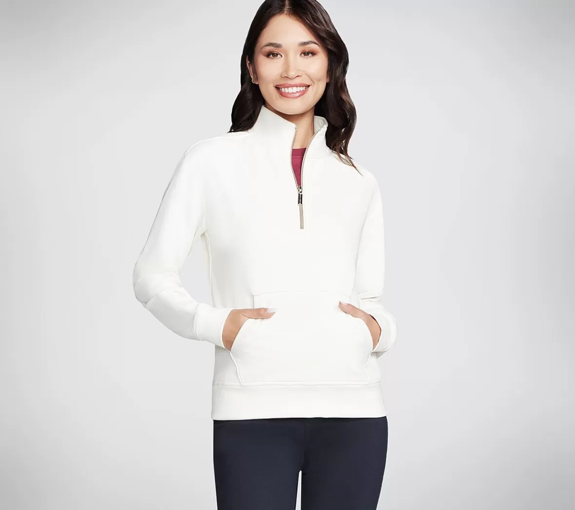 Outlet GO LUXE Rib 1/4 Zip Dame Tøj